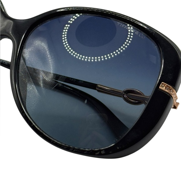 Tiffany & Co. Black Polarized Sunglasses TF4025-B 8001/3C with inclusions - Picture 4 of 8